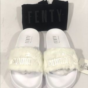 White Fenty Puma Slides by Rihanna